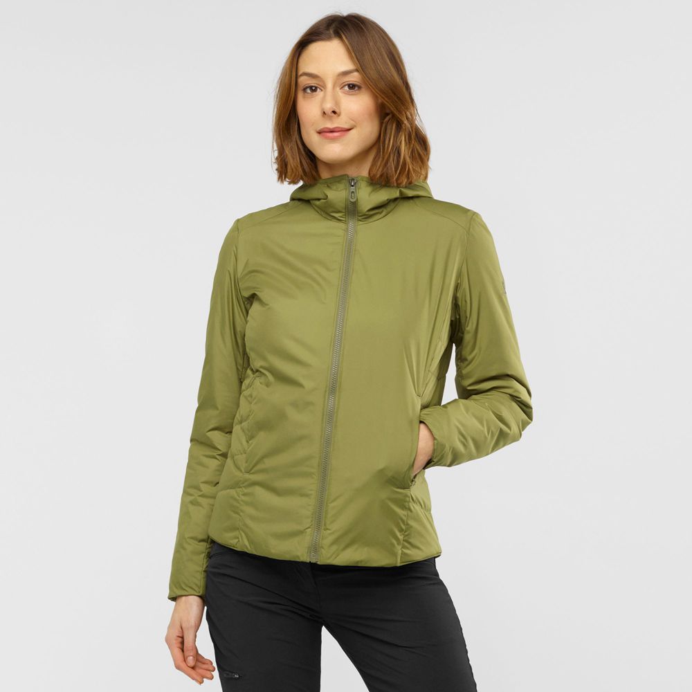 Vestes Salomon Femme Vert Olive Vert - Salomon OUTRACK INSULATED - France (3567-WULSF)